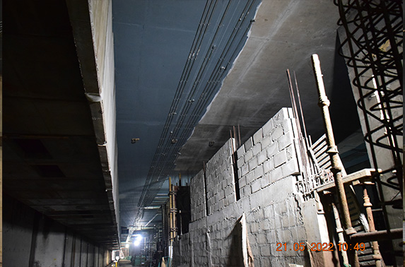 OTE duct erection _ block works at North shaft